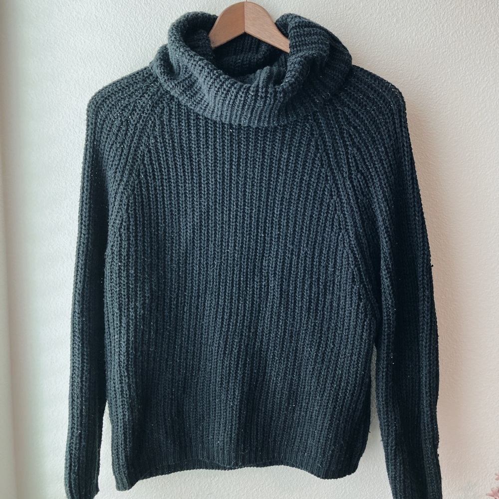 Black turtleneck sweater